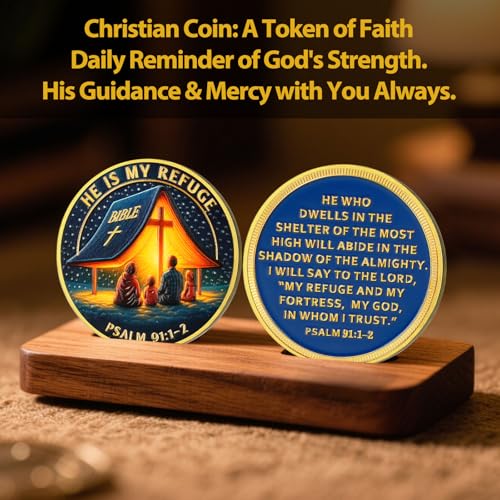 He is My Refuge Christian Challenge Coin