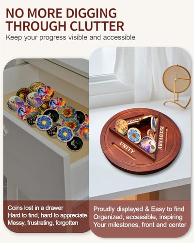 Solid Wood AA Coin Holder Display Holds 13 Coins