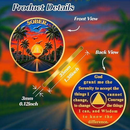 Personalized Sunset Road Sobriety Coin