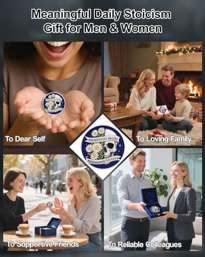 Memento Mori Coin Blooming Daisy Skull Challenge Coins