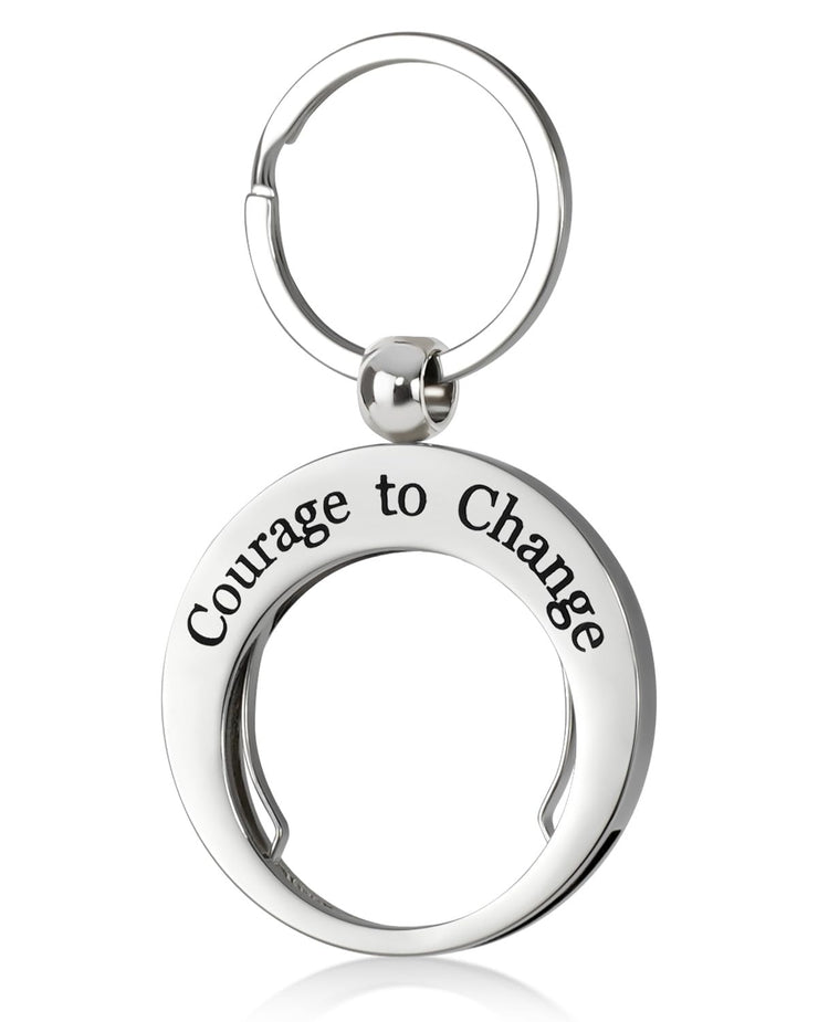 Courage to Change Stainless Steels Coin Keychain Holder