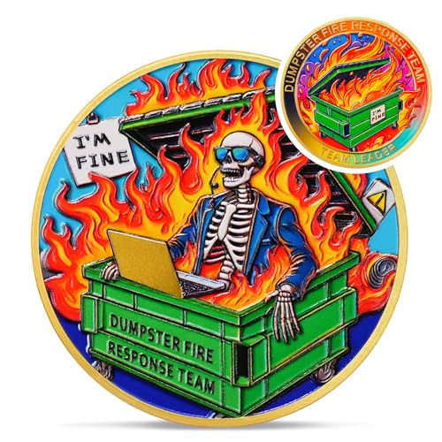 Skull Dumpster Fire Response Team Coin