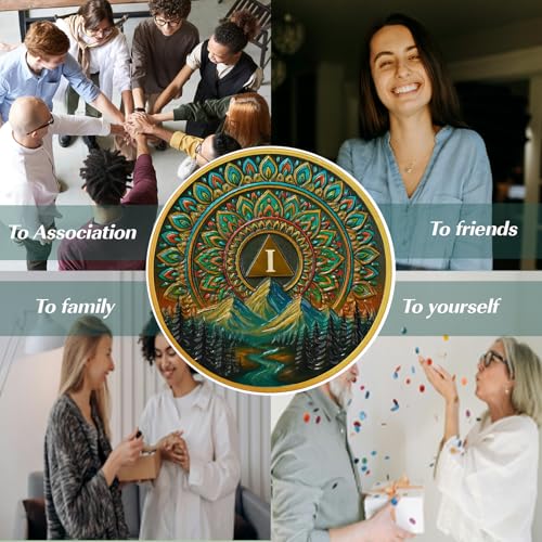 Personalized Sacred Mandala  Sobriety Coin