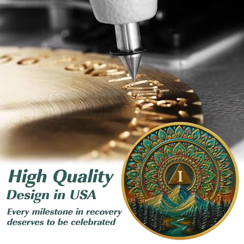 Personalized Sacred Mandala  Sobriety Coin