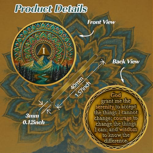 Personalized Sacred Mandala  Sobriety Coin