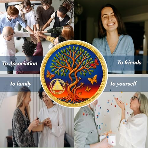 Pesonalized Tree of Life & Butterflies Sobriety Coin