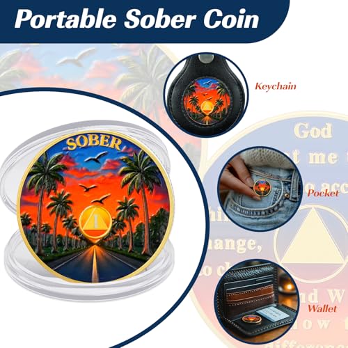 Personalized Sunset Road Sobriety Coin