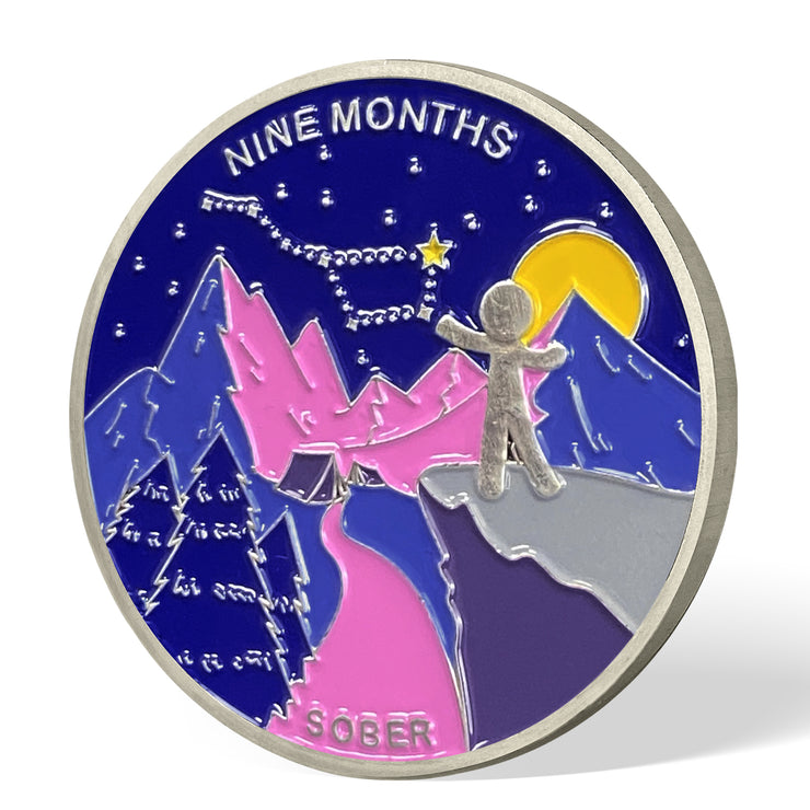 1 Month 1 Year Mountains and Highways Commemorative Gift Sobriety Coin