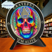 Personalized Rainbow Skull Sobriety Coin