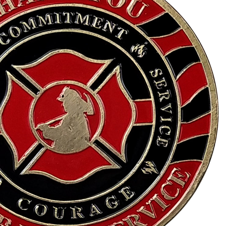 Fire Department Firefighter Brother Challenge Coin Thank You Appreciation Coin