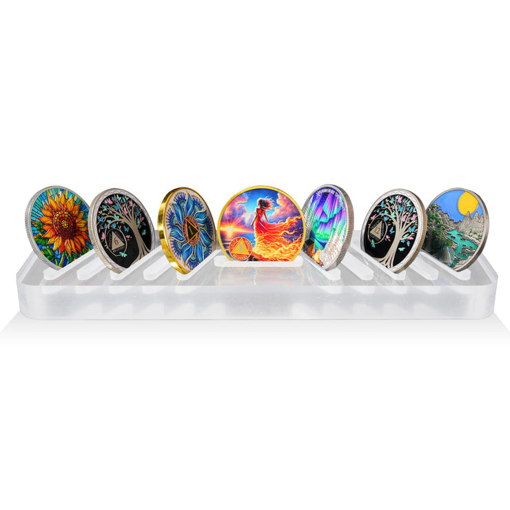 AA Chip Holder Display Case Holds 11 Sobriety Coin