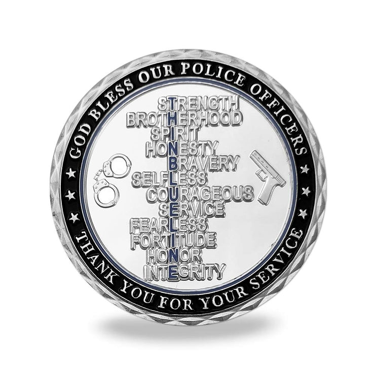 US Thin Blue Line Police Officers Spartan Warriors Challenge Coin