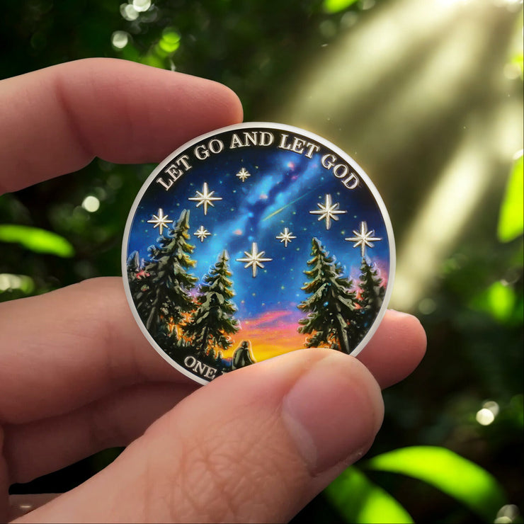 Gazing at Shooting Stars Sobriety Coin