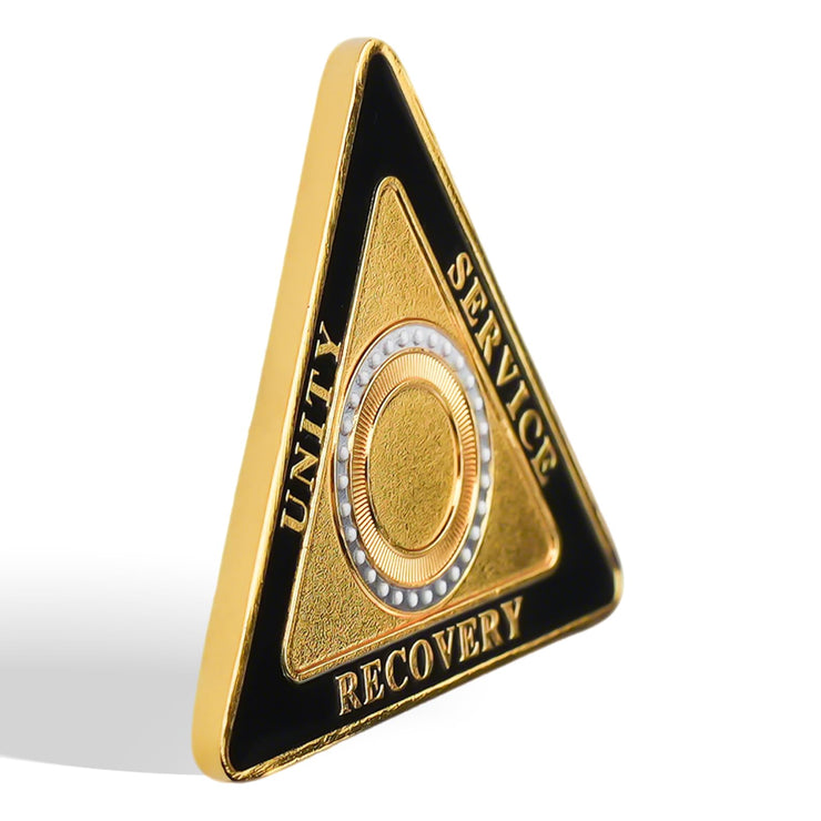 Personalized Triangle Glimmer Amber Dream Sobriety Coin
