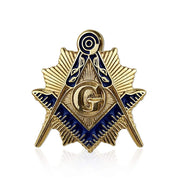 Square & Compass Gold & Blue Masonic Lapel Pin