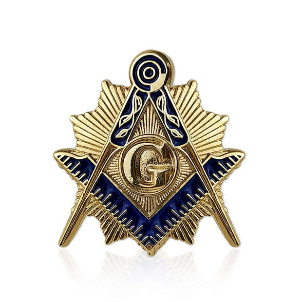 Square & Compass Gold & Blue Masonic Lapel Pin