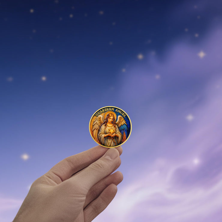 Guardian Angel Christian Challenge Coin – Psalm 91:11 Prayer Medallion