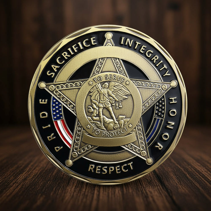 Saint Michael Police Prayer Challenge Coin Thank You for Your Service