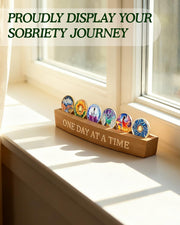 Bamboo Sobriety Coin Holder Display
