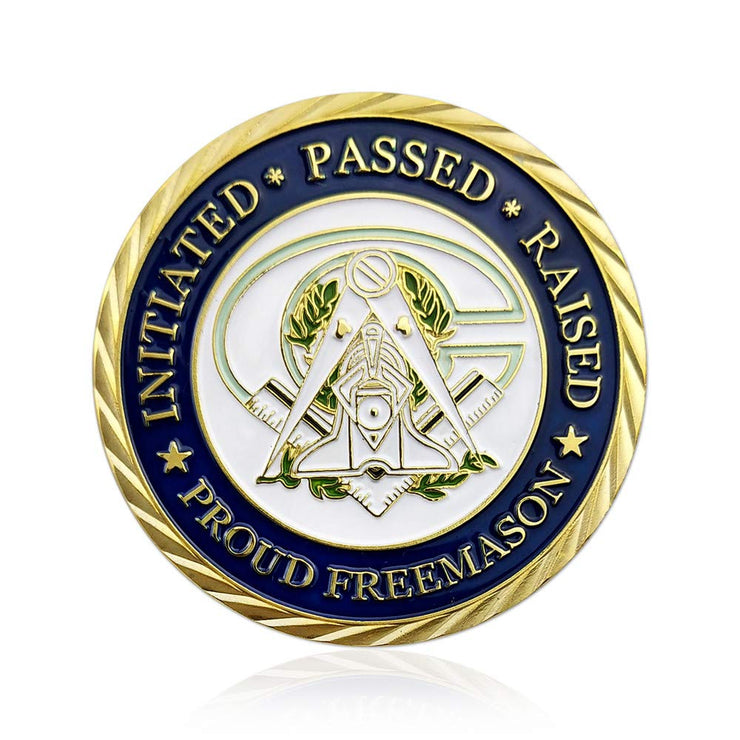 Master Mason Masonic Gift-Faith Hope Charity Gold Plated Proud Freemason Challenge Coin