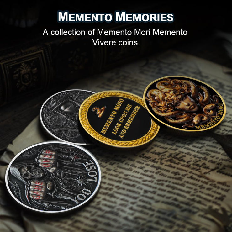 Game Over, You Lose-Time is Up Memento Mori Skull Challenge Coin
