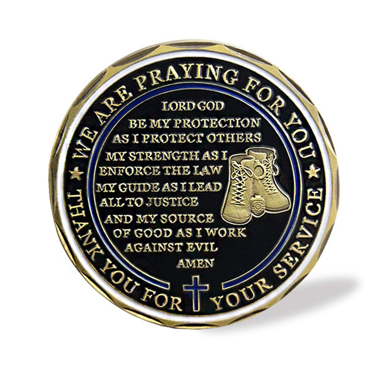 Saint Michael Police Prayer Challenge Coin Thank You for Your Service