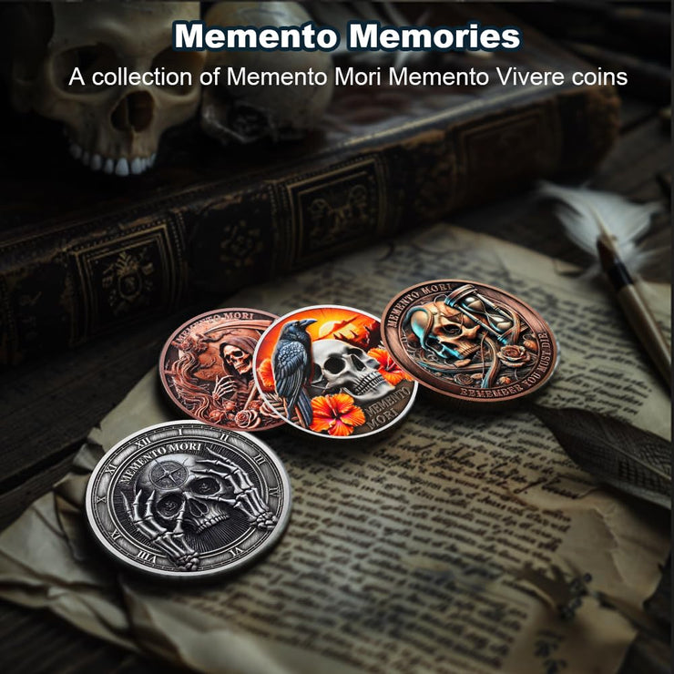 Stoic Reminder Memento Mori Coin Skull Challenge Coins