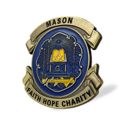 Masonic Coin Blue Lodge Master Mason Freemasonry Collectible Gift - Brotherly Love