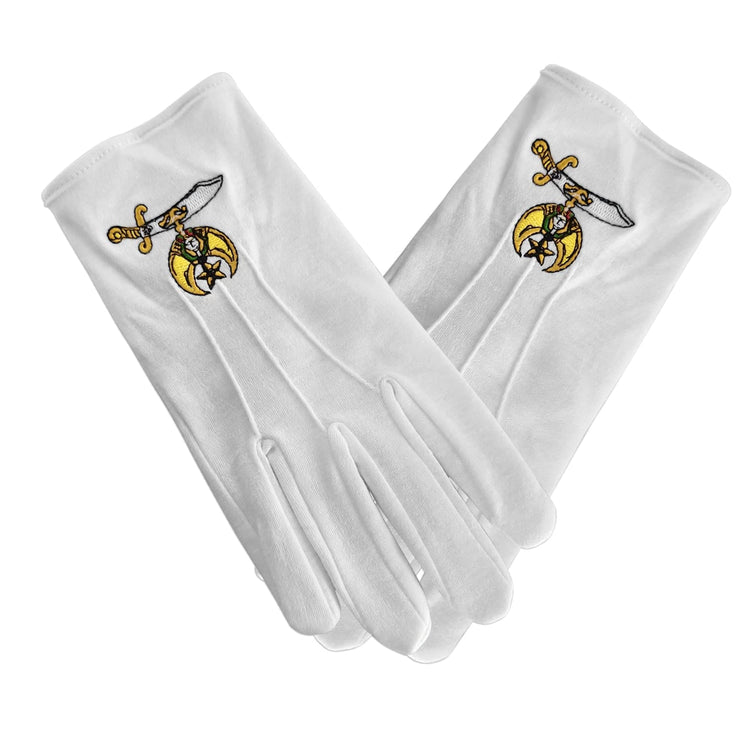 Masonic Shriner Embroidered Cotton Gloves