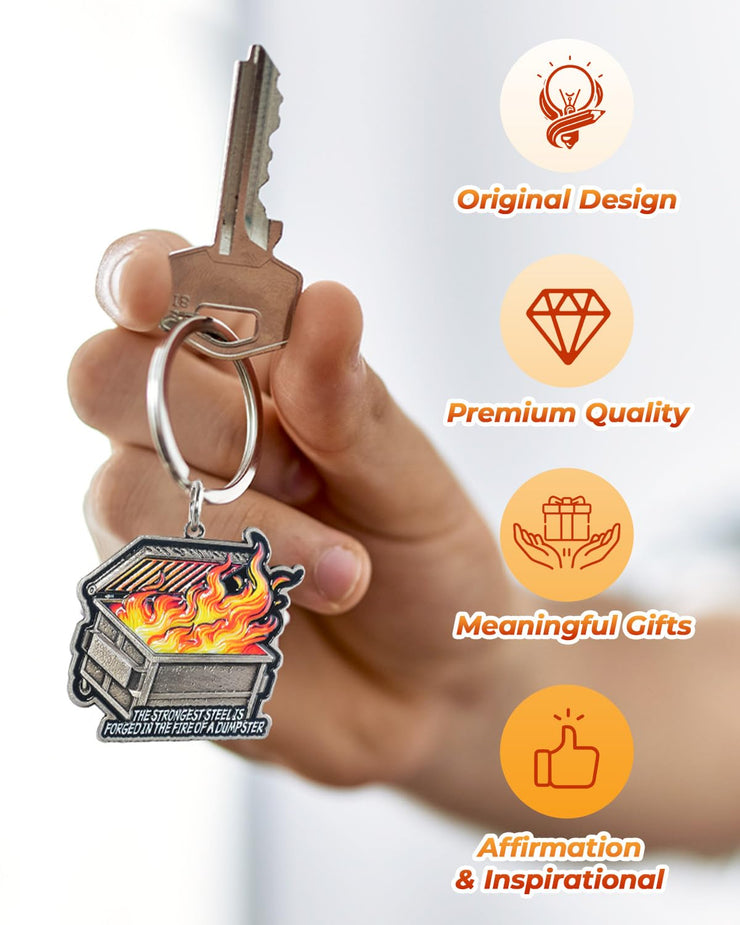 Strongest Steel Forged Emotional Dumpster Fire Keychain