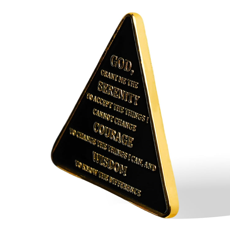 Personalized Triangle Glimmer Amber Dream Sobriety Coin