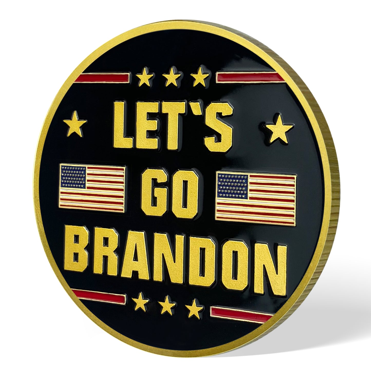 Trump 2024 Let's Go Brandon Challenge Coin 3D Gold Finish Collectible Gift Coin
