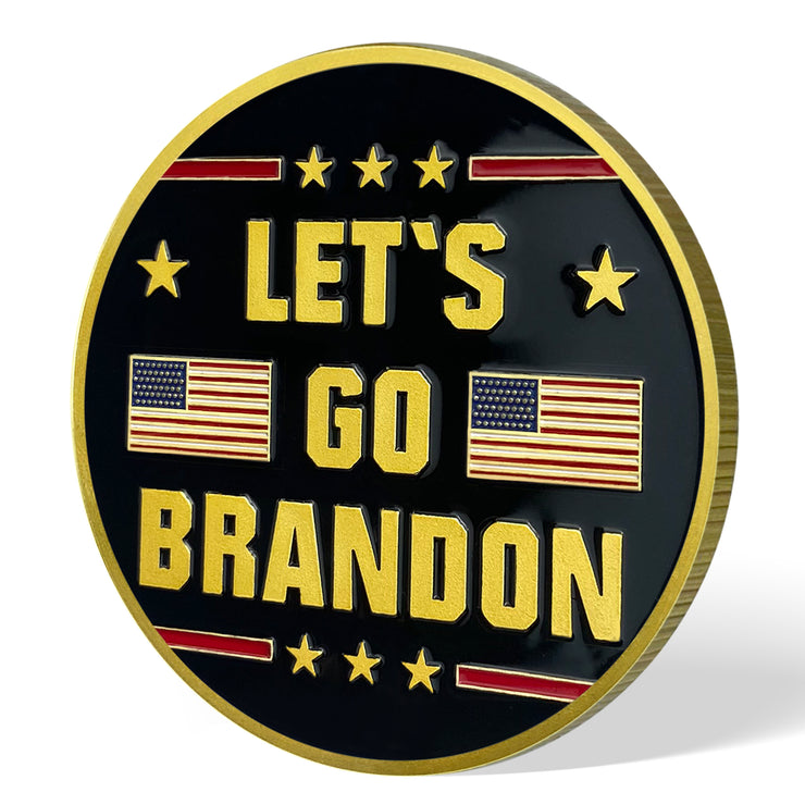 Trump 2024 Let's Go Brandon Challenge Coin 3D Gold Finish Collectible Gift Coin