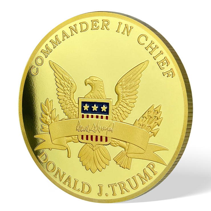 Trump 2024 Save America Again Challenge Coin 3D Gold Finish Collectible Gift Coin
