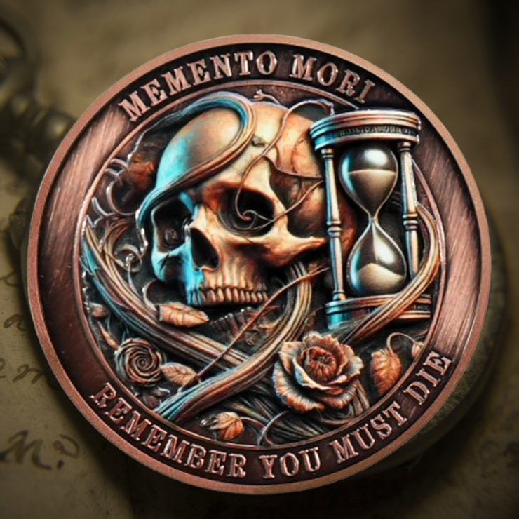 Tempus Fugit EDC Stoic Token Timeless Reminder of Life Memento Mori Coin