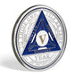 Blue Triangle 1 to 6 Year Recovery Sobriety Coin AA Chip