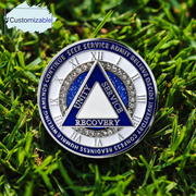 Personalized Rotating Triangle 12 Steps Sobriety Milestone Coin
