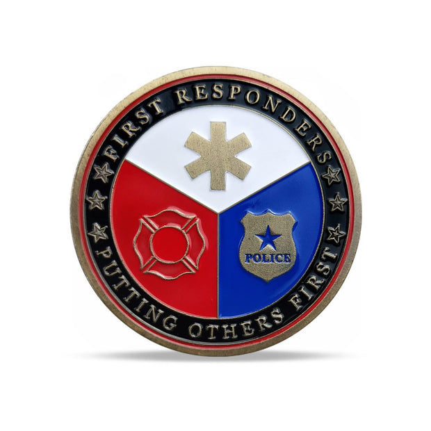 First Responders Challenge Coin Thank You Gifts Support Police Firefighter EMS Heroes