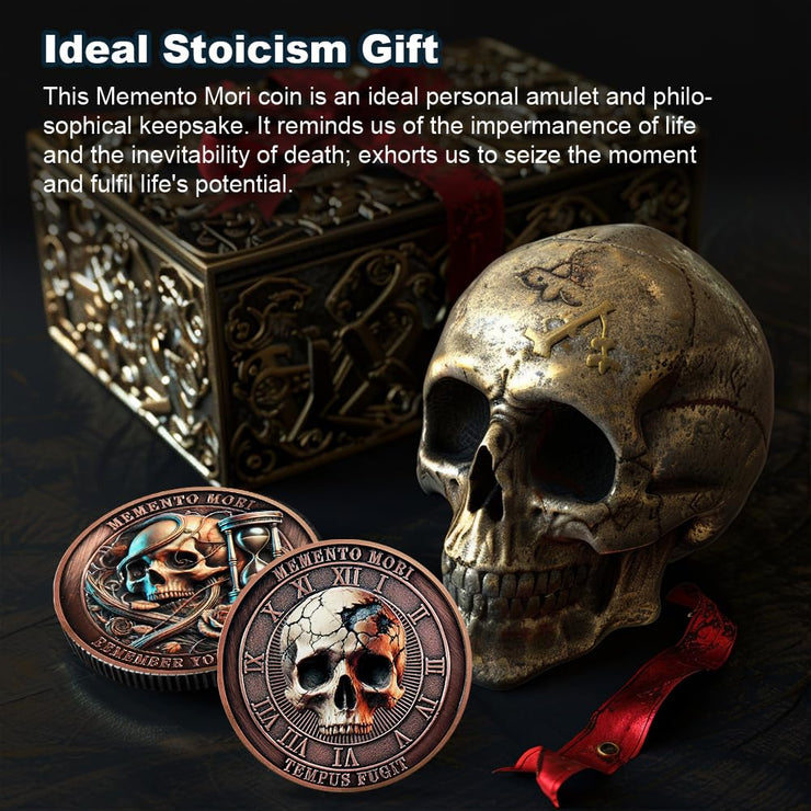 Tempus Fugit EDC Stoic Token Timeless Reminder of Life Memento Mori Coin