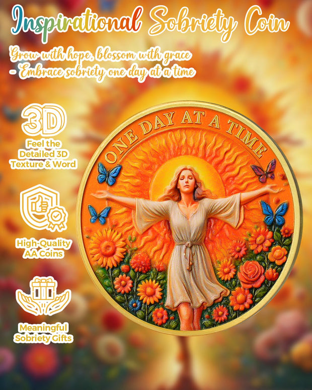 Tree of Life One Day at A Time Sobriety Coin