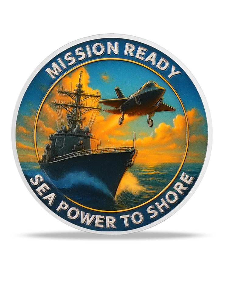 USA Navy Challenge Coin -Naval Force Coins with Warship & Eagl