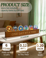 Bamboo Sobriety Coin Holder Display