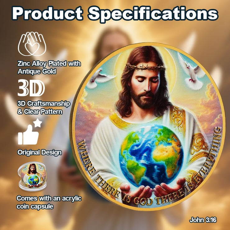 God Loved The World John 3:16 Verse Christian Challenge Coin