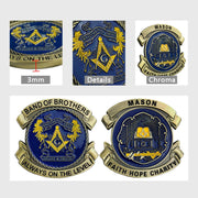 Masonic Coin Blue Lodge Master Mason Freemasonry Collectible Gift - Brotherly Love