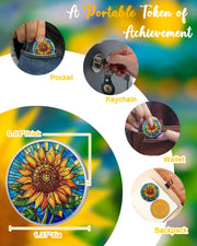 Sunflower Sobriety Coin