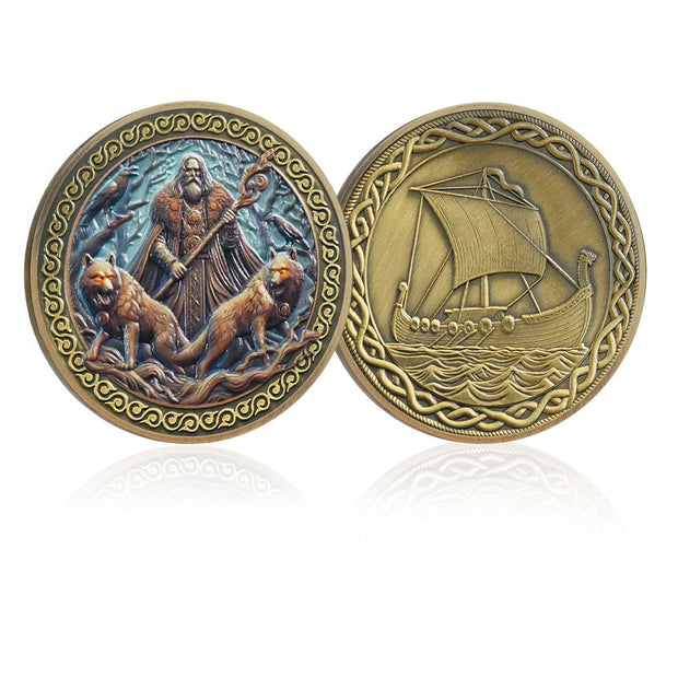 Viking Odin  Longship Coin