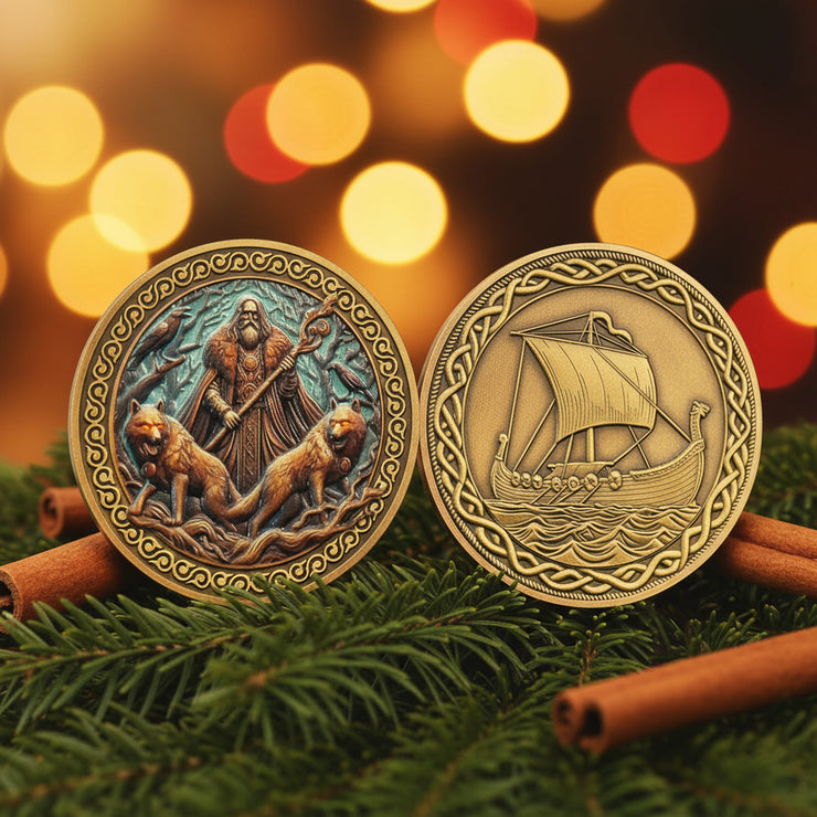 Viking Odin  Longship Coin