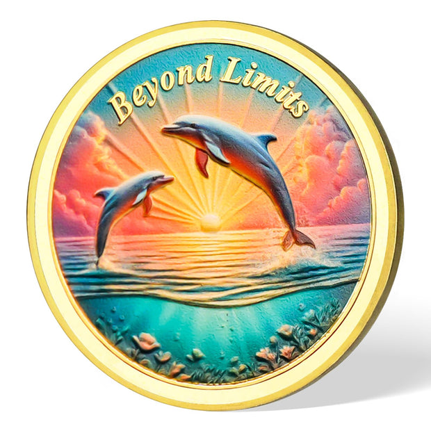 Beyond Limits Inspirational Dolphin Sobriety Coin
