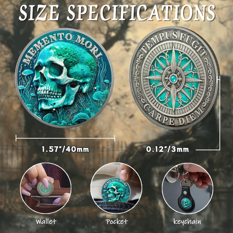 Memento Mori Coin Skull Challenge Coin