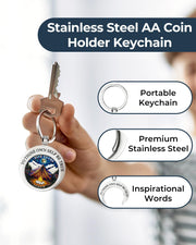To Thine Own Self Be True Stainless Steel Coin Holder Keychain